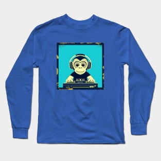 DJ Monkey Thinker Long Sleeve T-Shirt